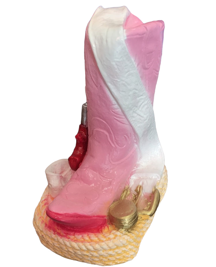 Cowgirl Boot Ceramic Money Bank