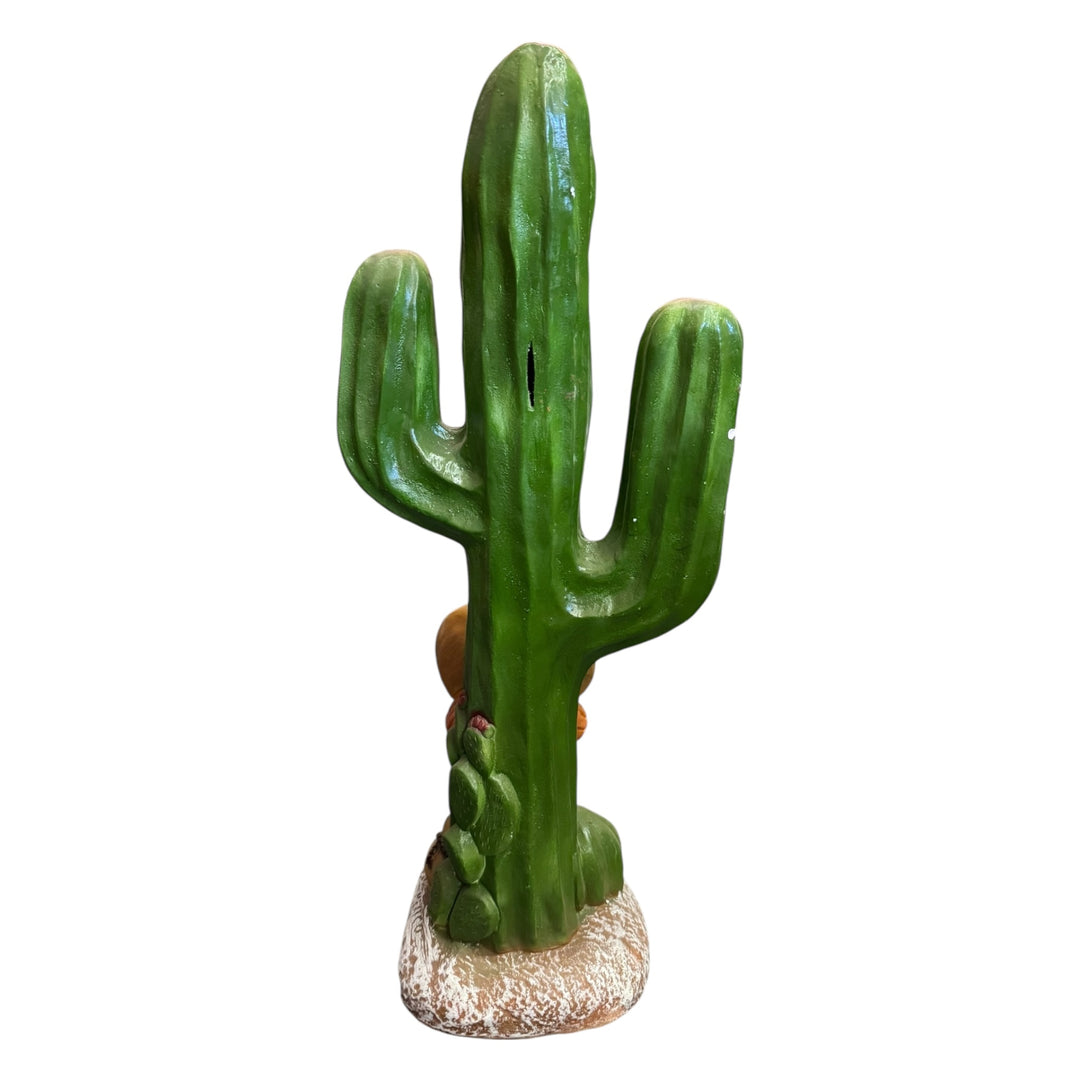 Cactus Figurine with Sombrero Man Piggy Bank