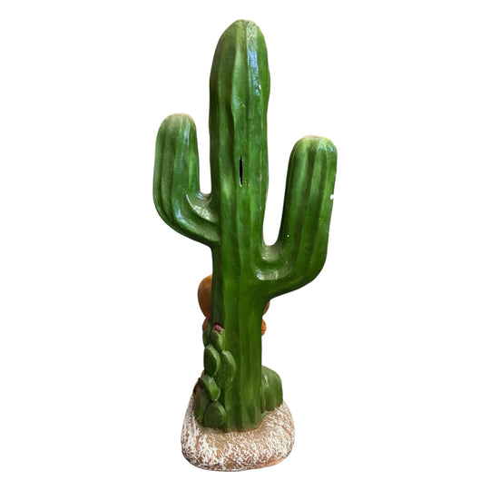 Cactus Figurine with Sombrero Man Piggy Bank