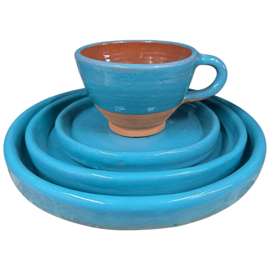 Clay Mug with Dishes Set