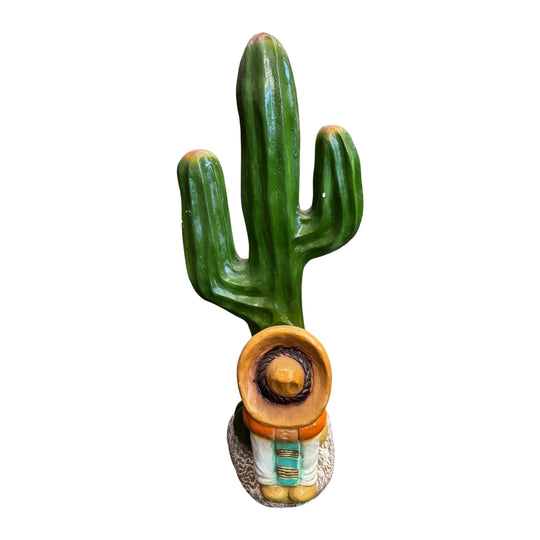 Cactus Figurine with Sombrero Man Piggy Bank
