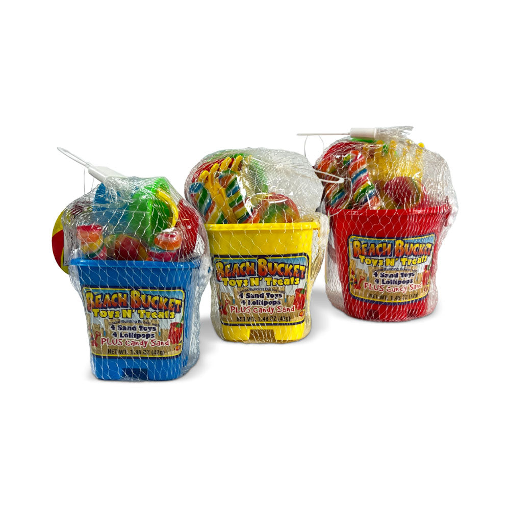 Foreign Beach Buckets Toys N Treats: 1.48oz 12ct
