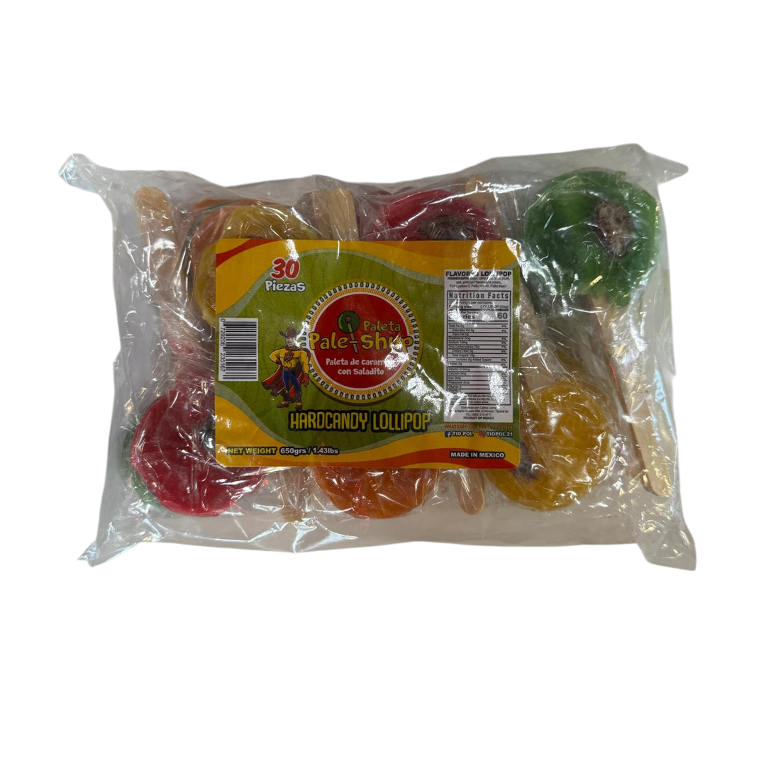 Paleta Pale-Shup Hard Candy Lollipop 30ct