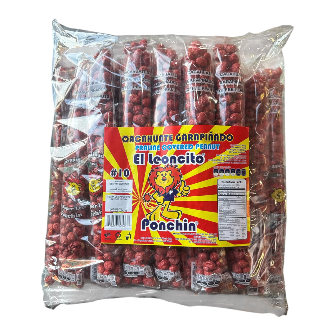 El Leoncito Cacahuate Garapinado Praline Peanut 25ct 3400g