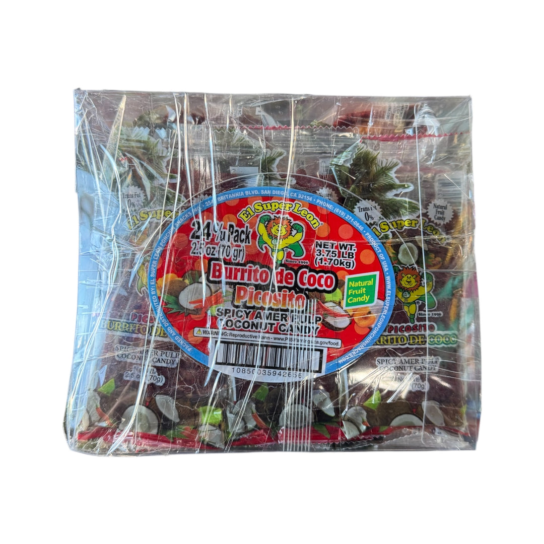 El Super Leon Burrito de Coco Picosito 24ct