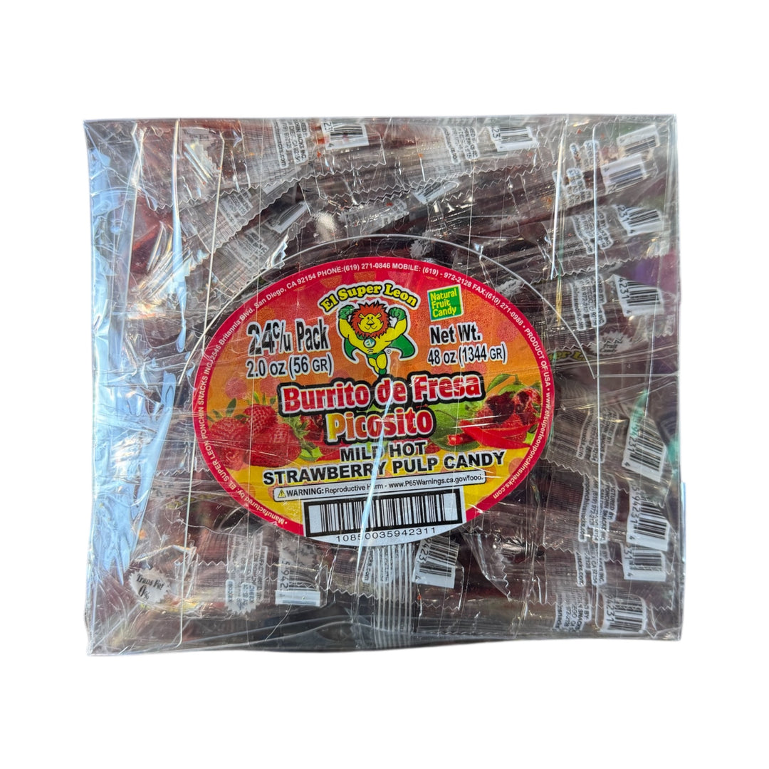 El Leon Burrito de Fresa Picosito 24Ct