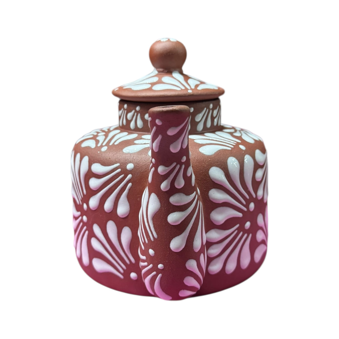 Mexican Clay Teapot Tetera Relieve