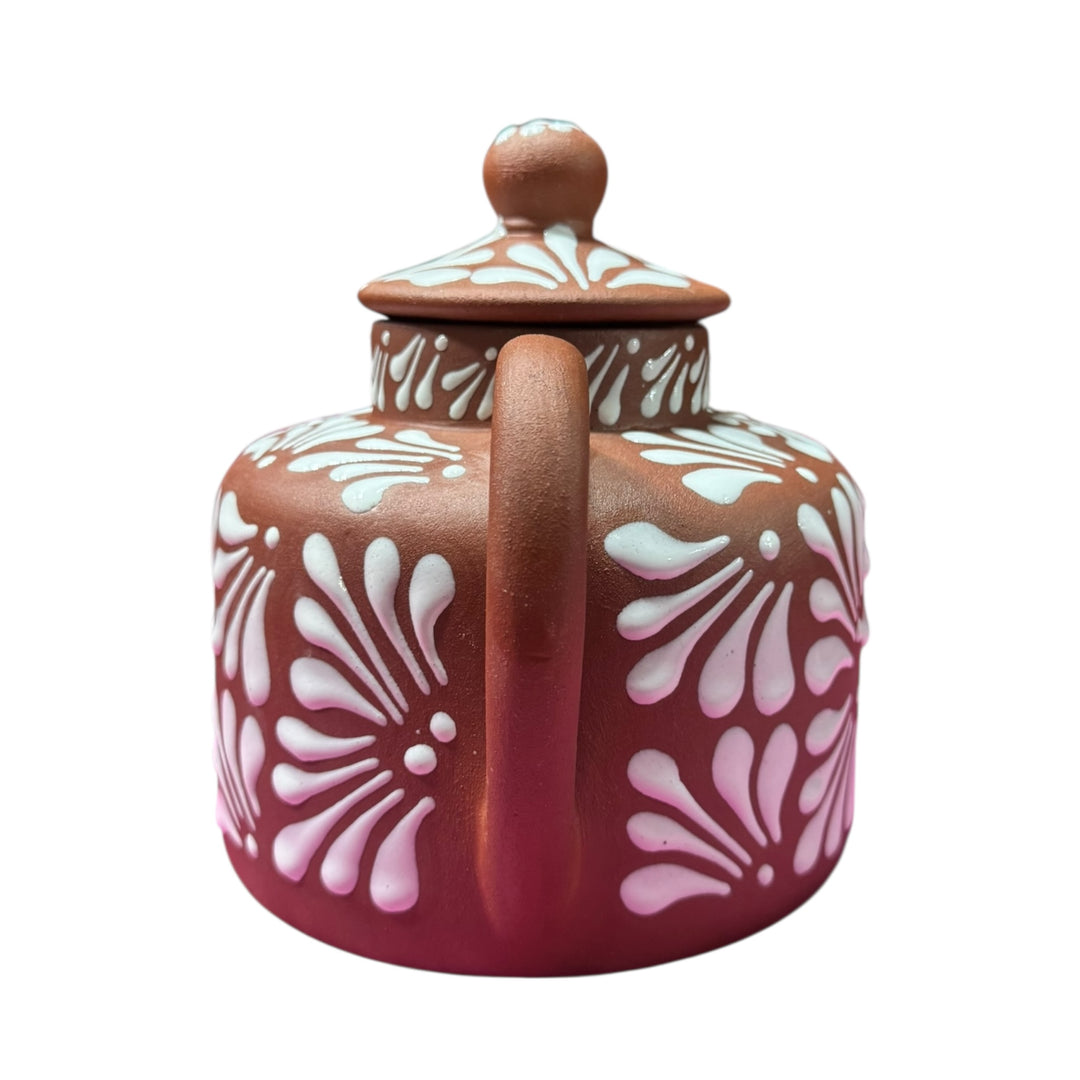 Mexican Clay Teapot Tetera Relieve