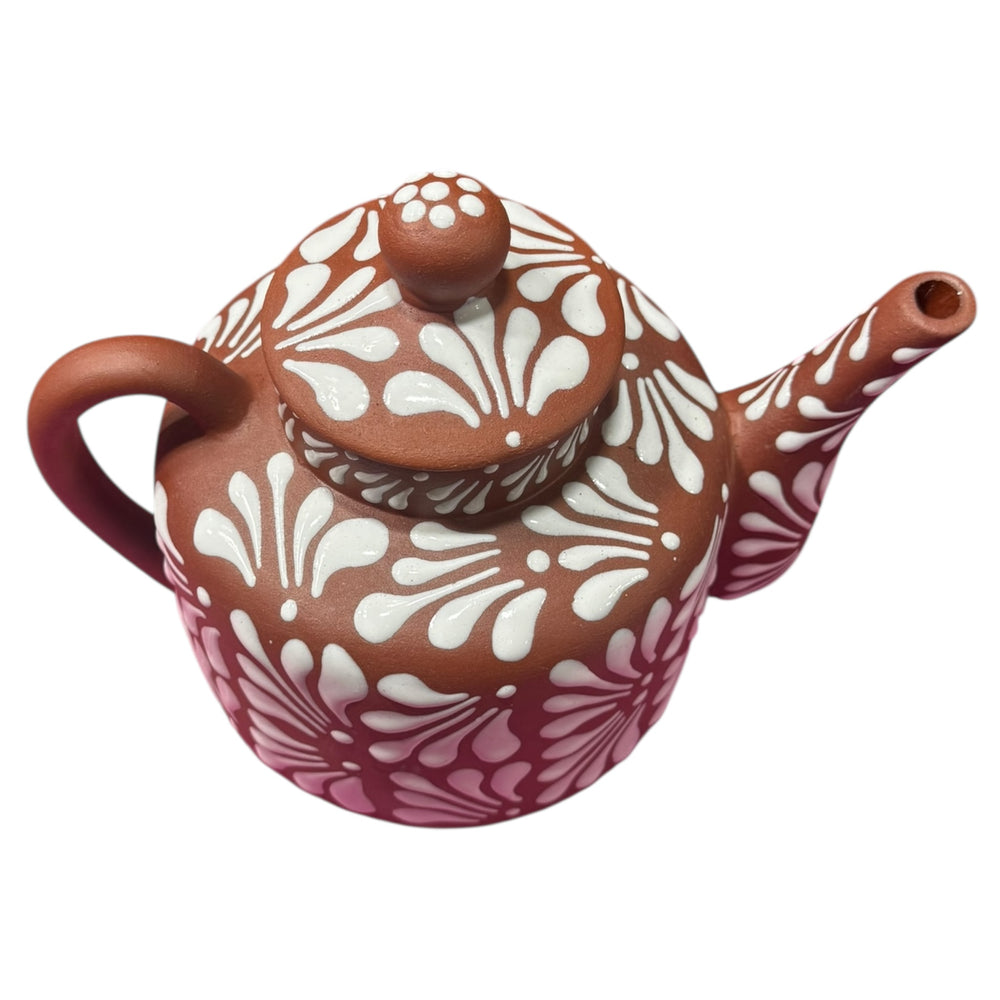 Mexican Clay Teapot Tetera Relieve