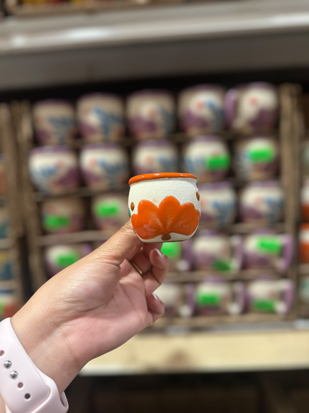 Mini Floral Shot Cup With Handle