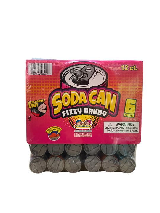 Kids Mania Soda Can Fizzy Candy 12ct 6packs