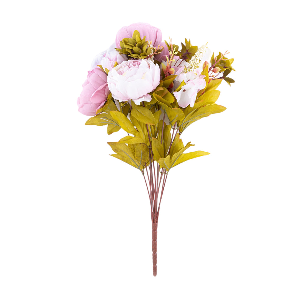 Artificial Peony With Mixed Flower Bouquet 19” 25-0680WH