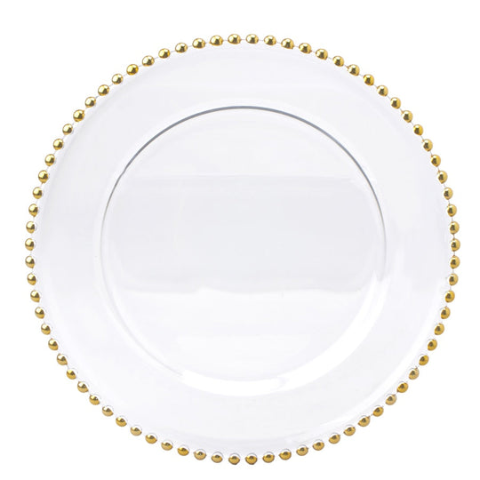 Beaded Glass Charger Plate 90-0438