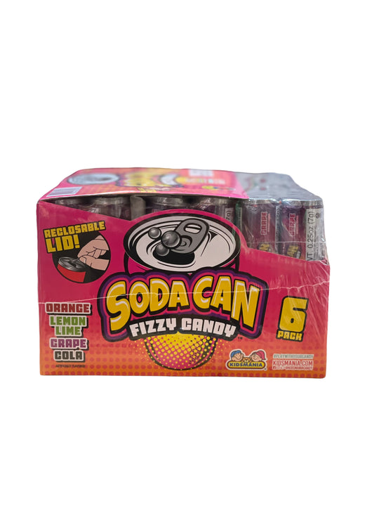 Kids Mania Soda Can Fizzy Candy 12ct 6packs