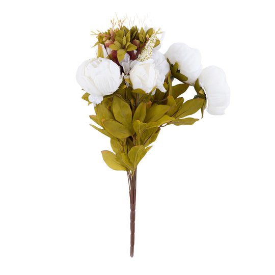 Artificial Peony With Mixed Flower Bouquet 19” 25-0680WH